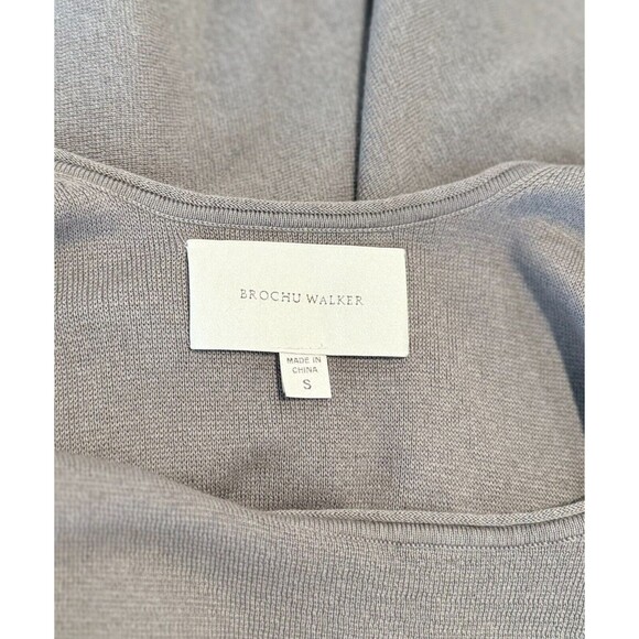 Brochu Walker Womens Top Gray Tank Asymmetric Cashmere Sleeveless Size Small - Picture 3 of 8